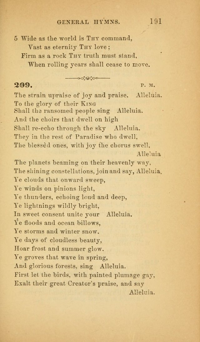 The Church Hymnal: a collection of hymns from the Prayer book hymnal, Additional hymns, and Hymns ancient and modern, and Hymns for church and home. For use in Churches where licensed by the Bishop page 191