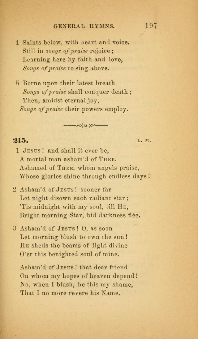 The Church Hymnal: a collection of hymns from the Prayer book hymnal, Additional hymns, and Hymns ancient and modern, and Hymns for church and home. For use in Churches where licensed by the Bishop page 197