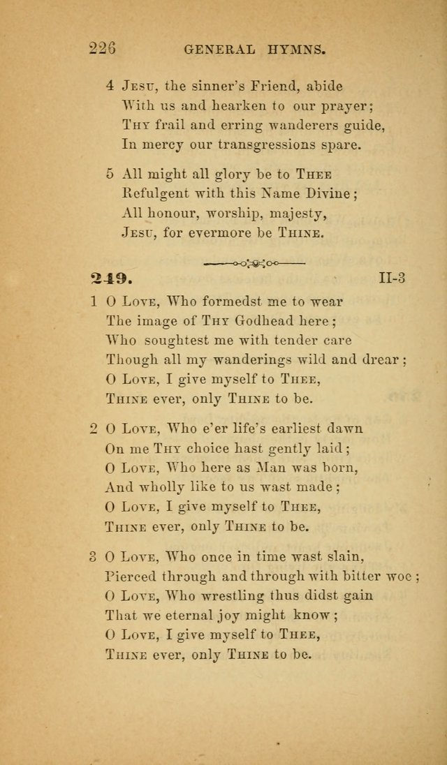 The Church Hymnal: a collection of hymns from the Prayer book hymnal, Additional hymns, and Hymns ancient and modern, and Hymns for church and home. For use in Churches where licensed by the Bishop page 226