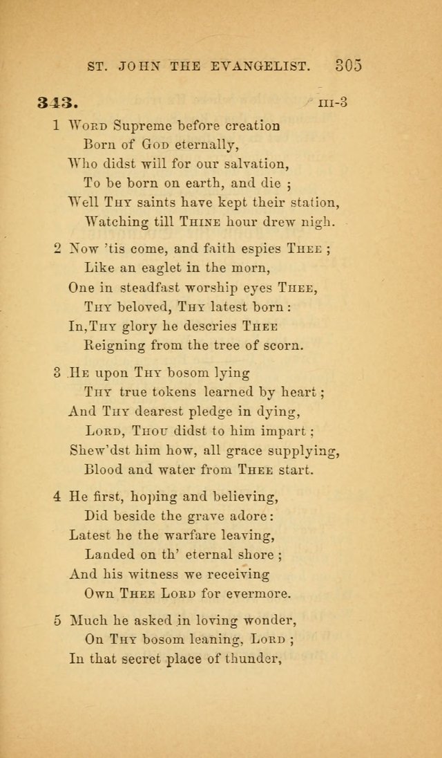 The Church Hymnal: a collection of hymns from the Prayer book hymnal, Additional hymns, and Hymns ancient and modern, and Hymns for church and home. For use in Churches where licensed by the Bishop page 305