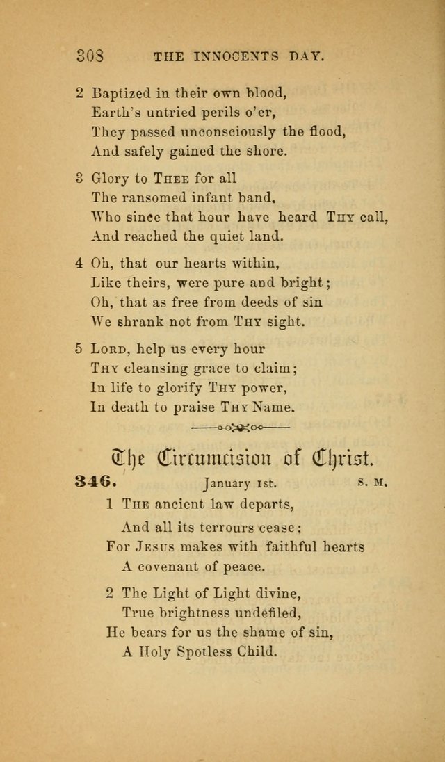 The Church Hymnal: a collection of hymns from the Prayer book hymnal, Additional hymns, and Hymns ancient and modern, and Hymns for church and home. For use in Churches where licensed by the Bishop page 308