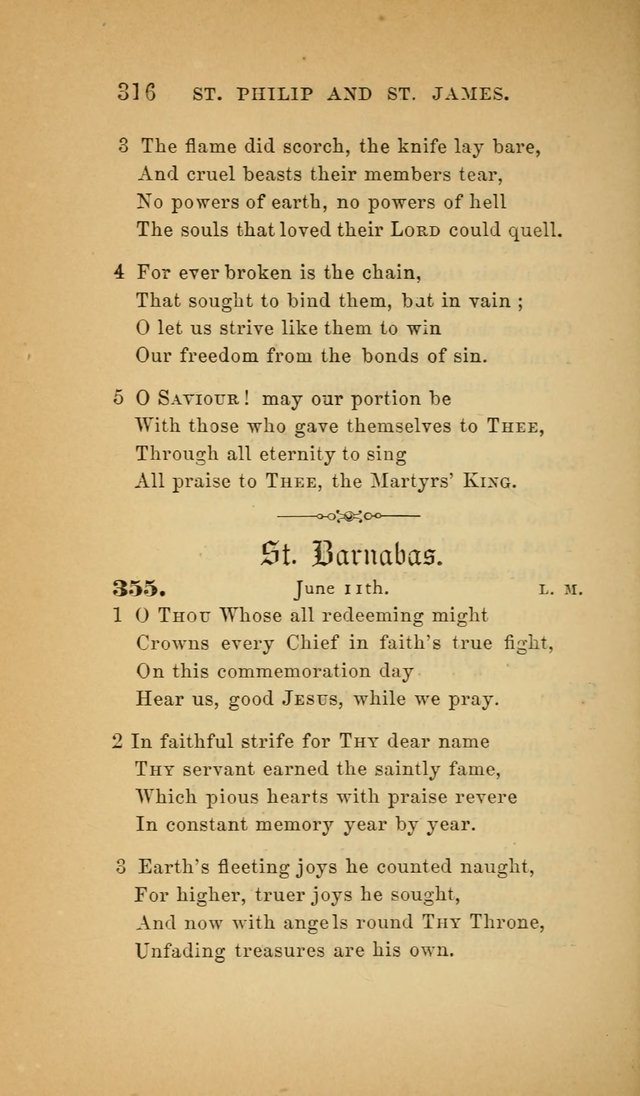 The Church Hymnal: a collection of hymns from the Prayer book hymnal, Additional hymns, and Hymns ancient and modern, and Hymns for church and home. For use in Churches where licensed by the Bishop page 316