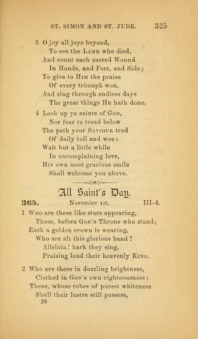 The Church Hymnal: a collection of hymns from the Prayer book hymnal, Additional hymns, and Hymns ancient and modern, and Hymns for church and home. For use in Churches where licensed by the Bishop page 325