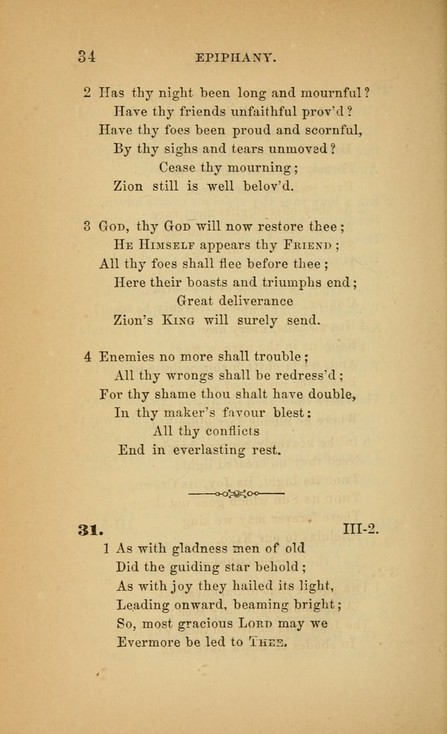 The Church Hymnal: a collection of hymns from the Prayer book hymnal, Additional hymns, and Hymns ancient and modern, and Hymns for church and home. For use in Churches where licensed by the Bishop page 34