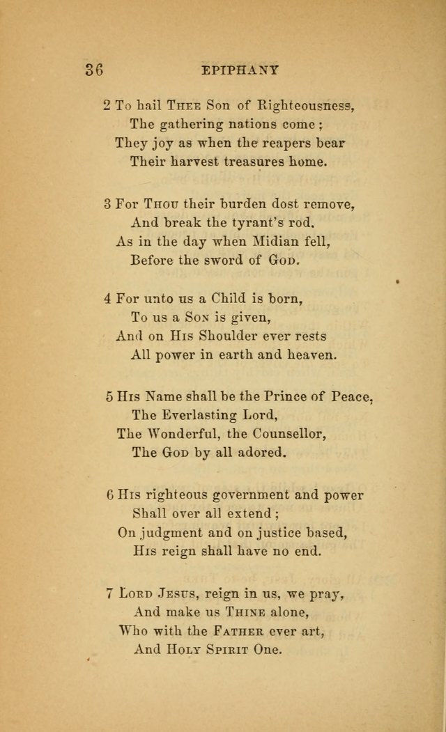 The Church Hymnal: a collection of hymns from the Prayer book hymnal, Additional hymns, and Hymns ancient and modern, and Hymns for church and home. For use in Churches where licensed by the Bishop page 36