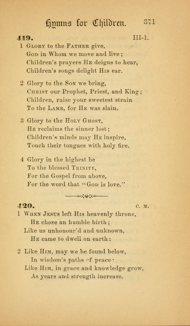 The Church Hymnal: a collection of hymns from the Prayer book hymnal, Additional hymns, and Hymns ancient and modern, and Hymns for church and home. For use in Churches where licensed by the Bishop page 371