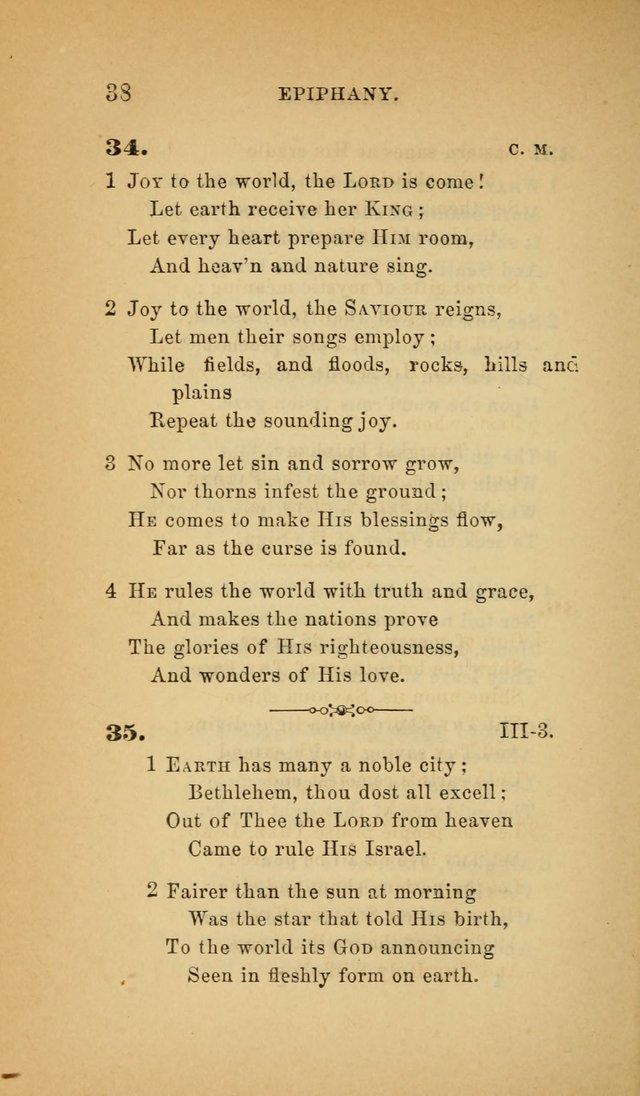 The Church Hymnal: a collection of hymns from the Prayer book hymnal, Additional hymns, and Hymns ancient and modern, and Hymns for church and home. For use in Churches where licensed by the Bishop page 38