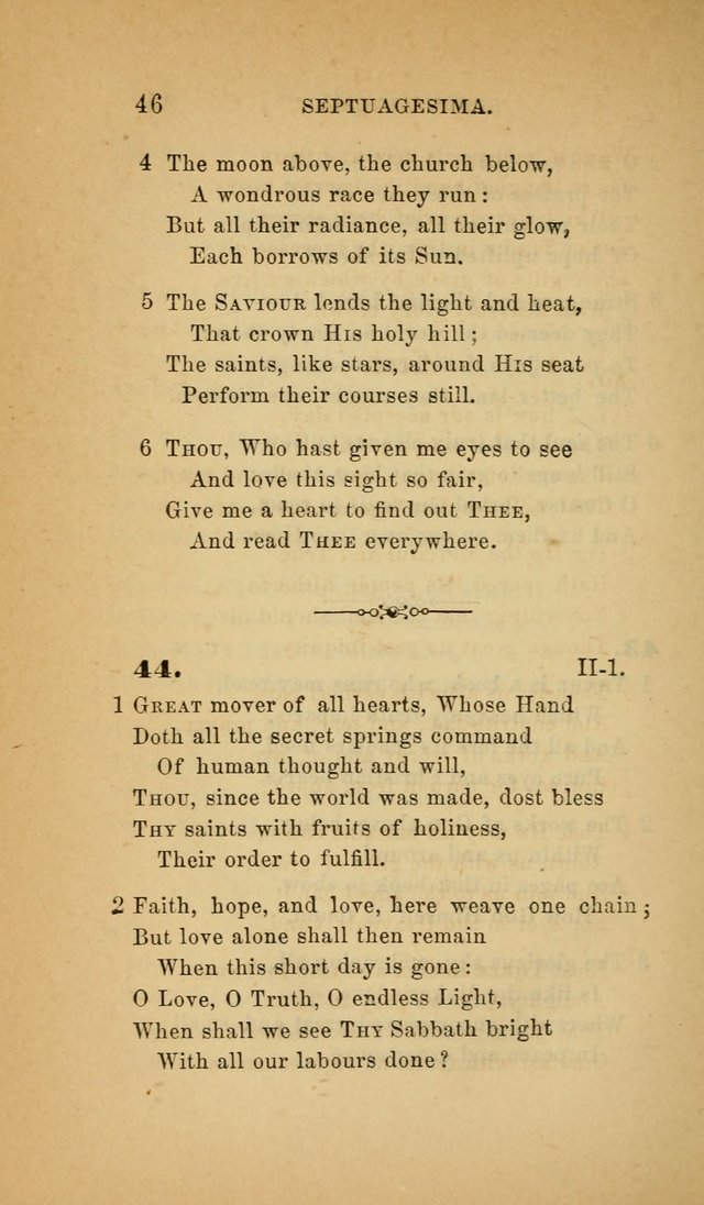 The Church Hymnal: a collection of hymns from the Prayer book hymnal, Additional hymns, and Hymns ancient and modern, and Hymns for church and home. For use in Churches where licensed by the Bishop page 46