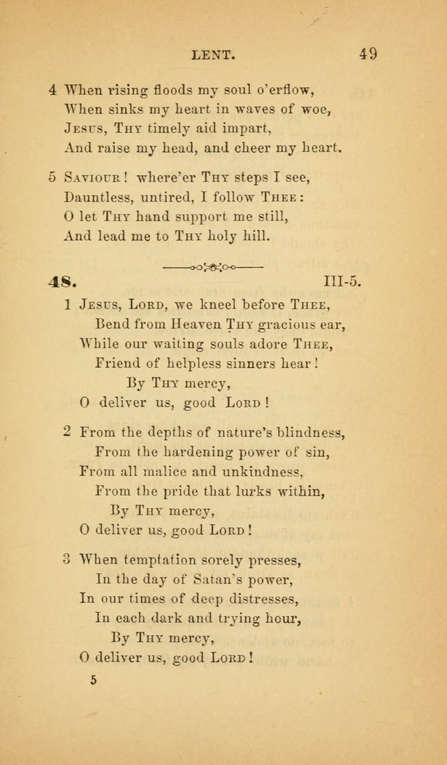 The Church Hymnal: a collection of hymns from the Prayer book hymnal, Additional hymns, and Hymns ancient and modern, and Hymns for church and home. For use in Churches where licensed by the Bishop page 49