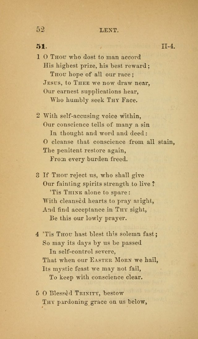 The Church Hymnal: a collection of hymns from the Prayer book hymnal, Additional hymns, and Hymns ancient and modern, and Hymns for church and home. For use in Churches where licensed by the Bishop page 52