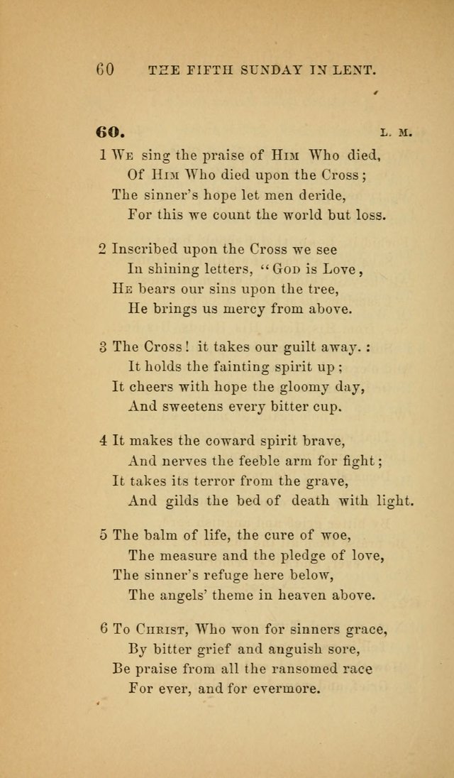 The Church Hymnal: a collection of hymns from the Prayer book hymnal, Additional hymns, and Hymns ancient and modern, and Hymns for church and home. For use in Churches where licensed by the Bishop page 60