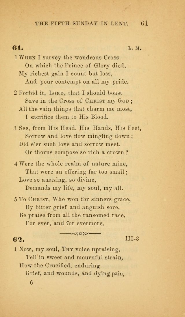 The Church Hymnal: a collection of hymns from the Prayer book hymnal, Additional hymns, and Hymns ancient and modern, and Hymns for church and home. For use in Churches where licensed by the Bishop page 61