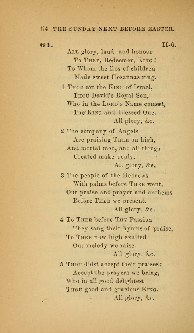 The Church Hymnal: a collection of hymns from the Prayer book hymnal, Additional hymns, and Hymns ancient and modern, and Hymns for church and home. For use in Churches where licensed by the Bishop page 64