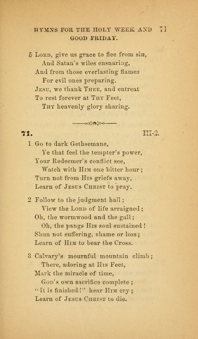 The Church Hymnal: a collection of hymns from the Prayer book hymnal, Additional hymns, and Hymns ancient and modern, and Hymns for church and home. For use in Churches where licensed by the Bishop page 71