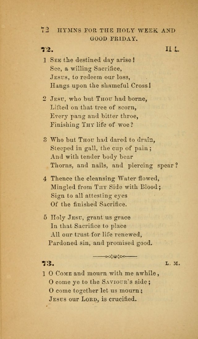 The Church Hymnal: a collection of hymns from the Prayer book hymnal, Additional hymns, and Hymns ancient and modern, and Hymns for church and home. For use in Churches where licensed by the Bishop page 72