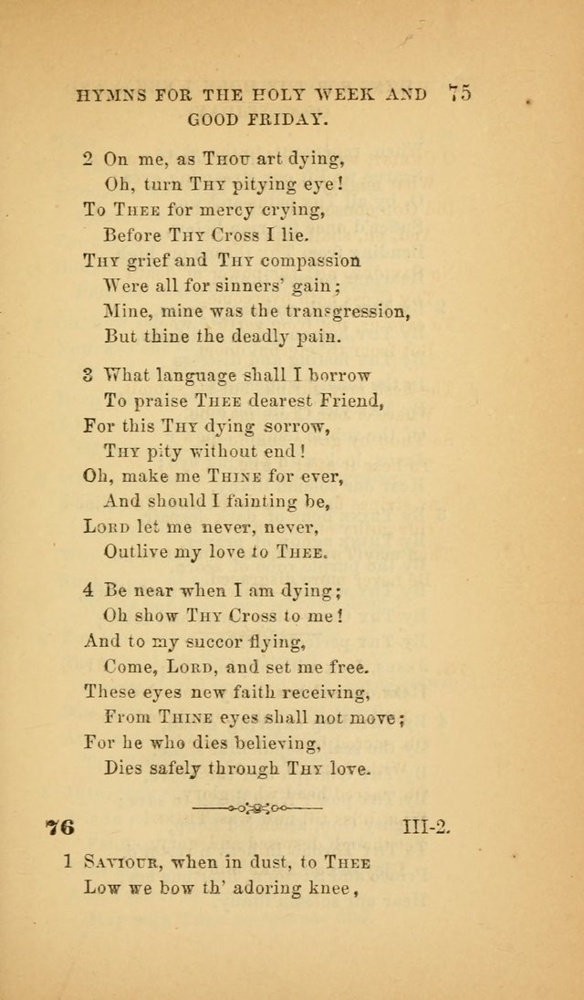 The Church Hymnal: a collection of hymns from the Prayer book hymnal, Additional hymns, and Hymns ancient and modern, and Hymns for church and home. For use in Churches where licensed by the Bishop page 75