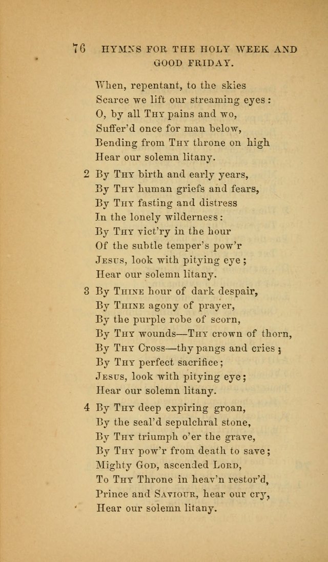 The Church Hymnal: a collection of hymns from the Prayer book hymnal, Additional hymns, and Hymns ancient and modern, and Hymns for church and home. For use in Churches where licensed by the Bishop page 76