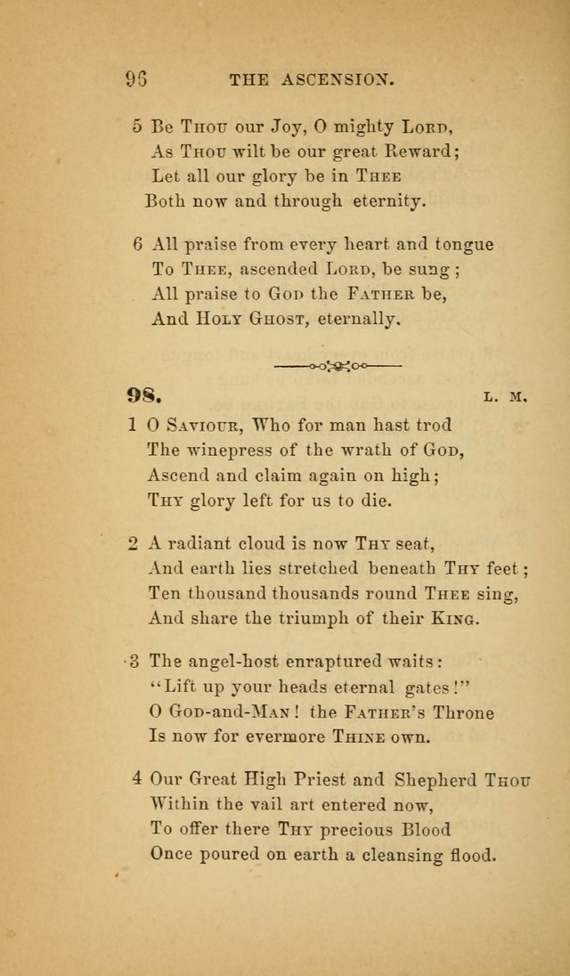 The Church Hymnal: a collection of hymns from the Prayer book hymnal, Additional hymns, and Hymns ancient and modern, and Hymns for church and home. For use in Churches where licensed by the Bishop page 96