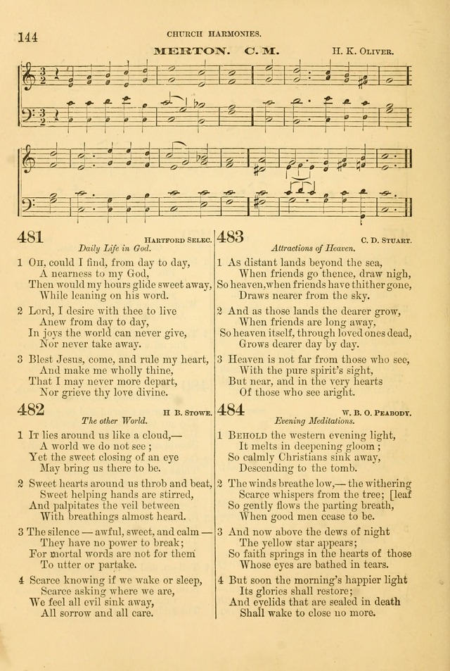 Church Harmonies: a collection of hymns and tunes for the use of Congregations page 144