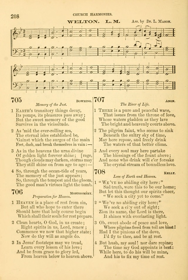 Church Harmonies: a collection of hymns and tunes for the use of Congregations page 208