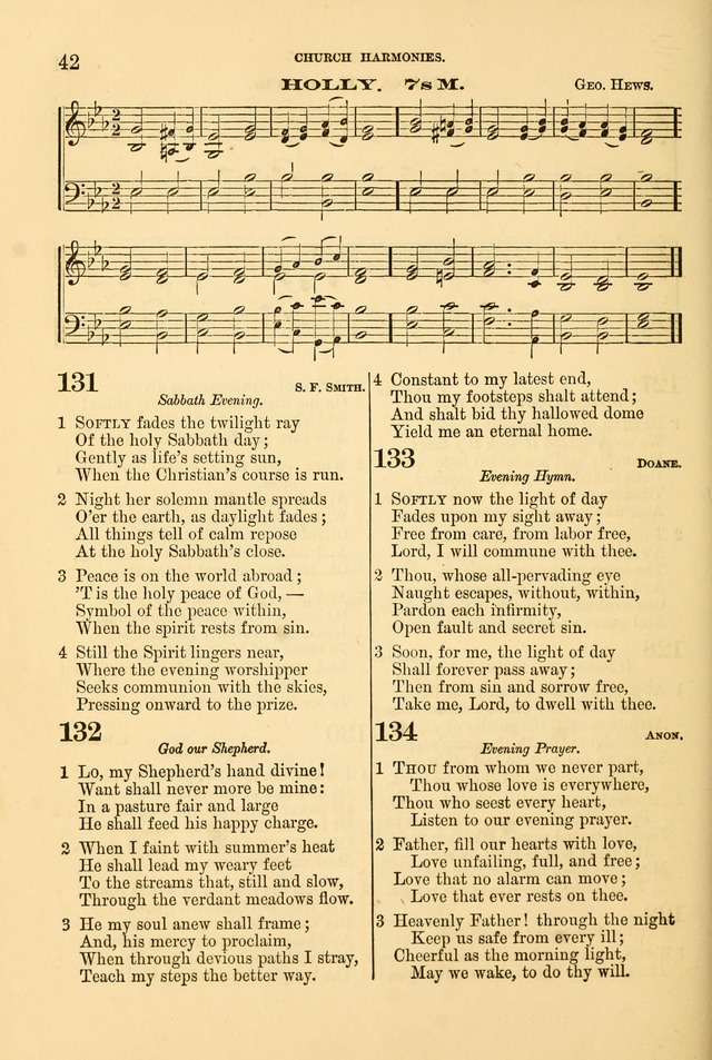 Church Harmonies: a collection of hymns and tunes for the use of Congregations page 42