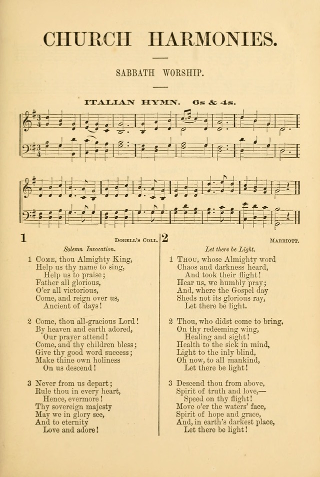 Church Harmonies: a collection of hymns and tunes for the use of Congregations page 5