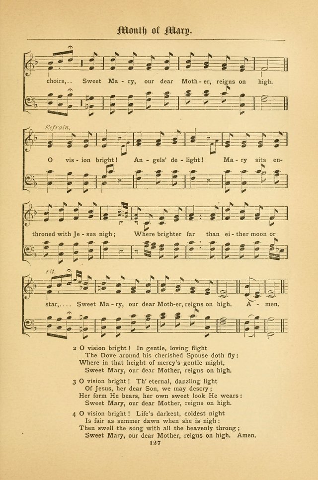 The Catholic Hymnal: containing hymns for congregational and home use, and the vesper psalms, the office of compline, the litanies, hymns at benediction, etc. page 127