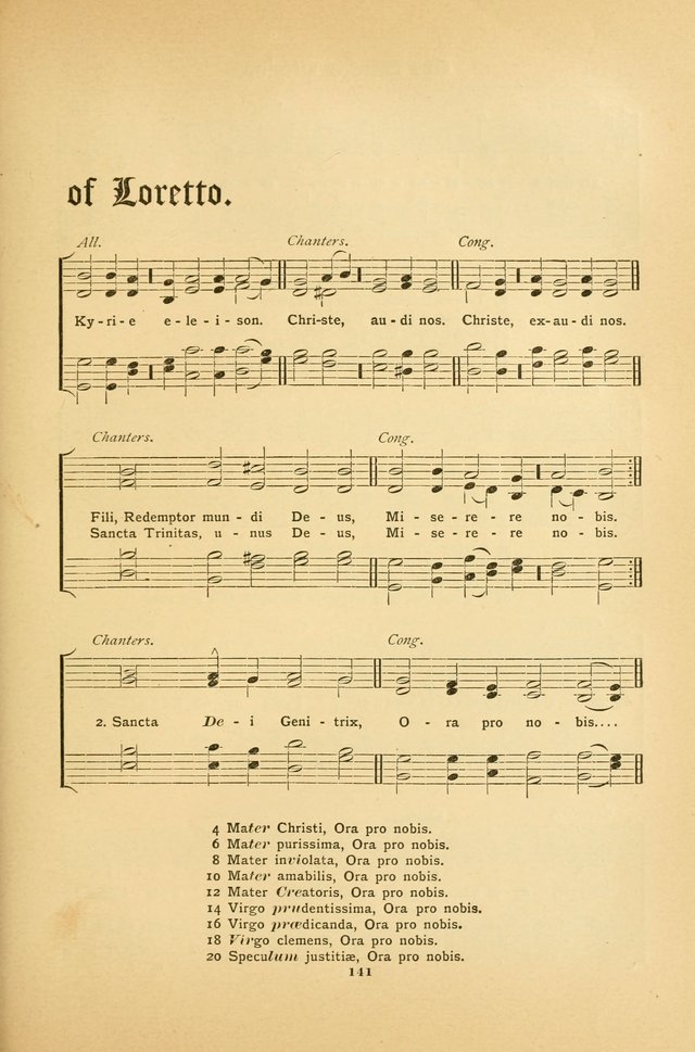 The Catholic Hymnal: containing hymns for congregational and home use, and the vesper psalms, the office of compline, the litanies, hymns at benediction, etc. page 141