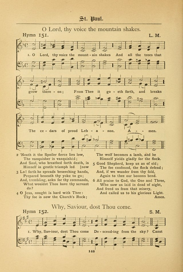 The Catholic Hymnal: containing hymns for congregational and home use, and the vesper psalms, the office of compline, the litanies, hymns at benediction, etc. page 148