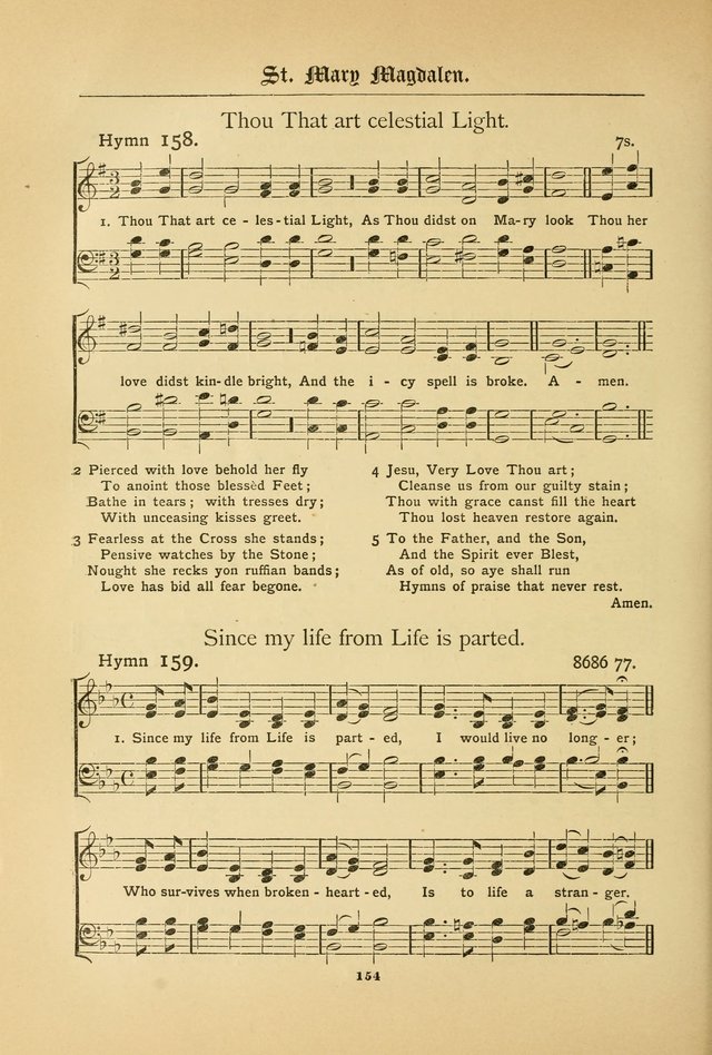 The Catholic Hymnal: containing hymns for congregational and home use, and the vesper psalms, the office of compline, the litanies, hymns at benediction, etc. page 154