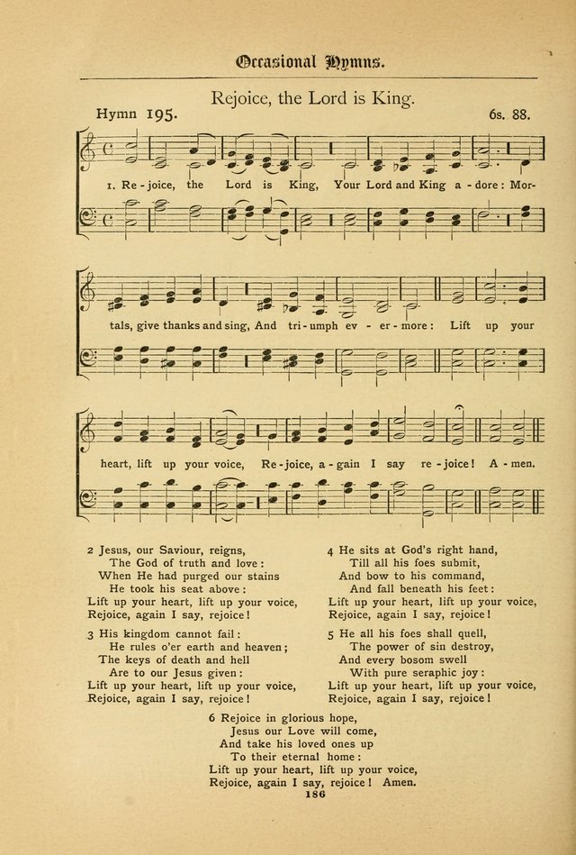 The Catholic Hymnal: containing hymns for congregational and home use, and the vesper psalms, the office of compline, the litanies, hymns at benediction, etc. page 186