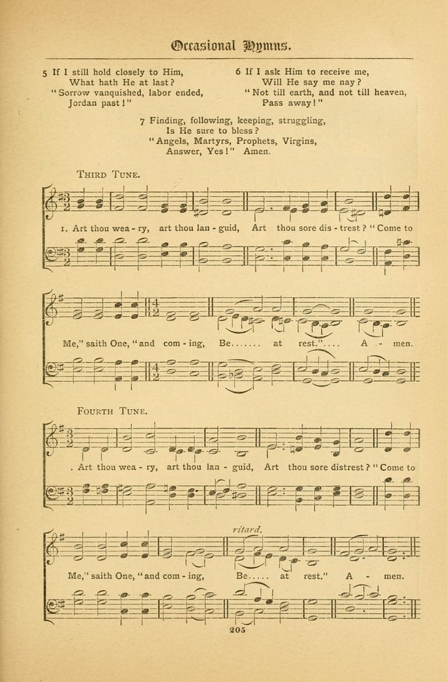 The Catholic Hymnal: containing hymns for congregational and home use, and the vesper psalms, the office of compline, the litanies, hymns at benediction, etc. page 205