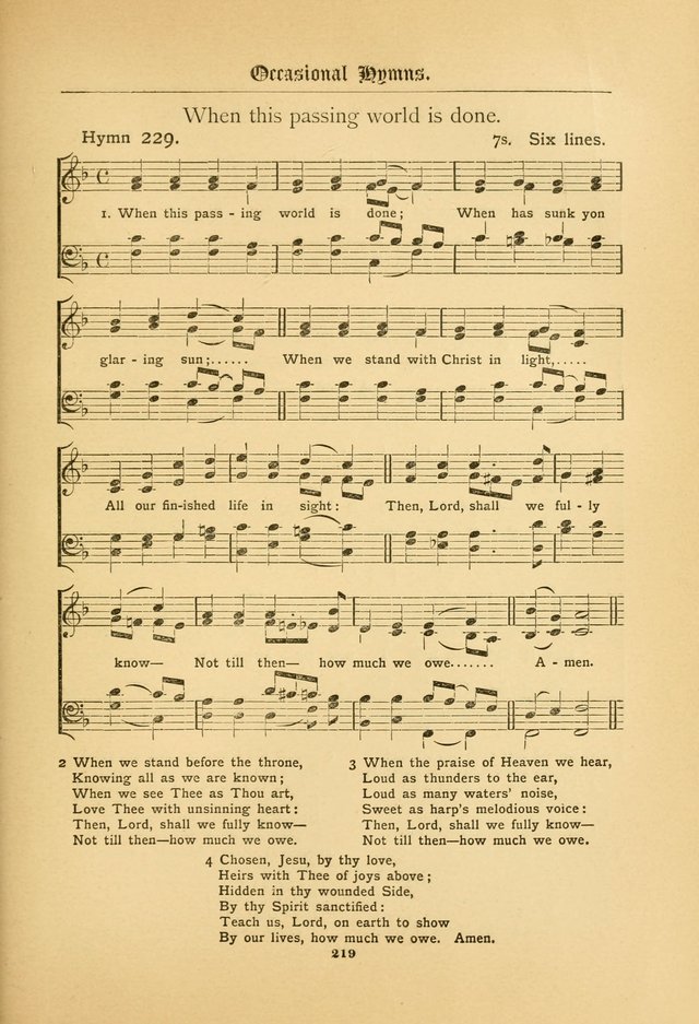 The Catholic Hymnal: containing hymns for congregational and home use, and the vesper psalms, the office of compline, the litanies, hymns at benediction, etc. page 219