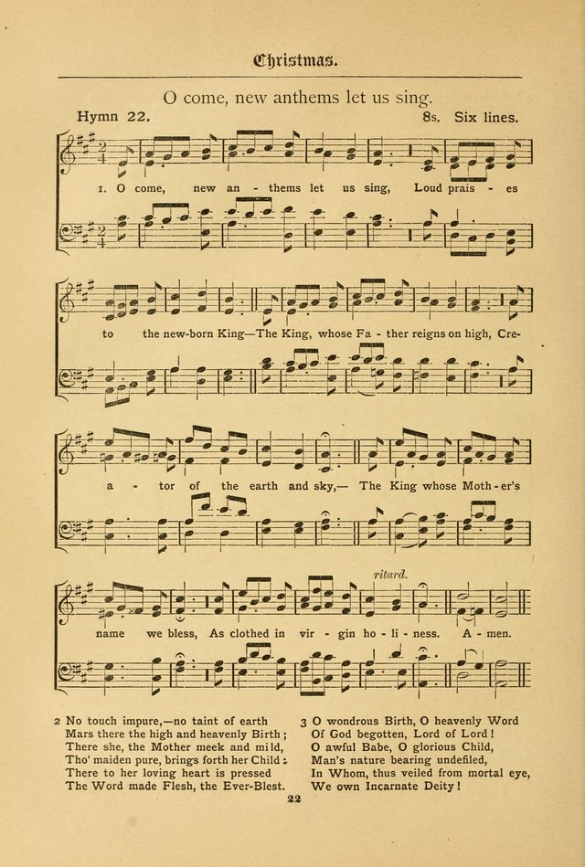 The Catholic Hymnal: containing hymns for congregational and home use, and the vesper psalms, the office of compline, the litanies, hymns at benediction, etc. page 22