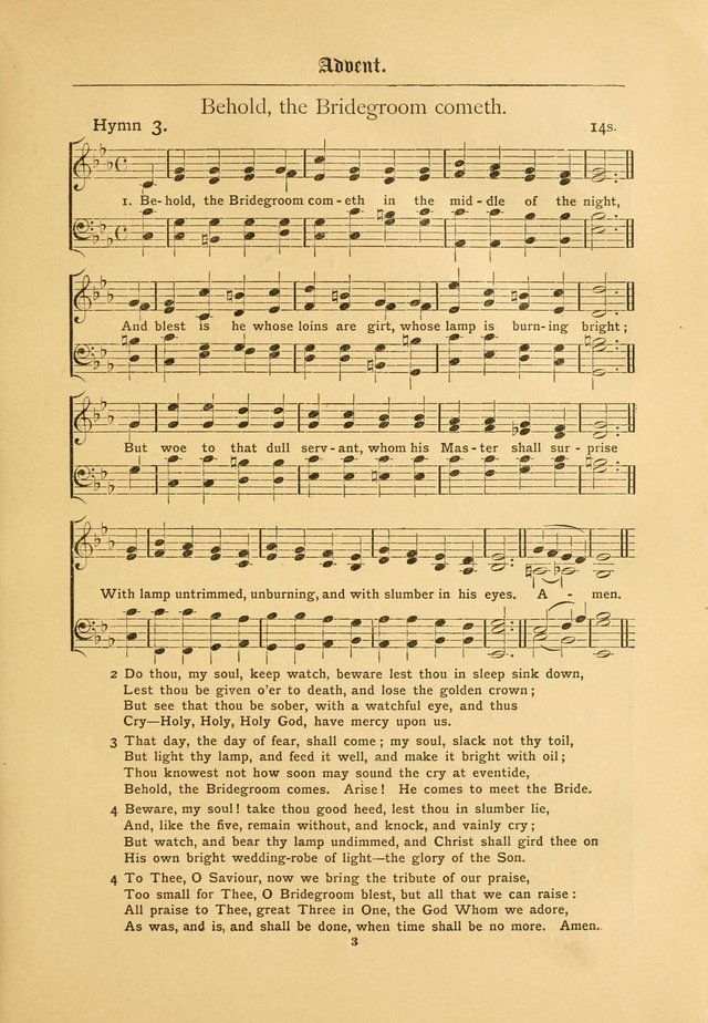 The Catholic Hymnal: containing hymns for congregational and home use, and the vesper psalms, the office of compline, the litanies, hymns at benediction, etc. page 3