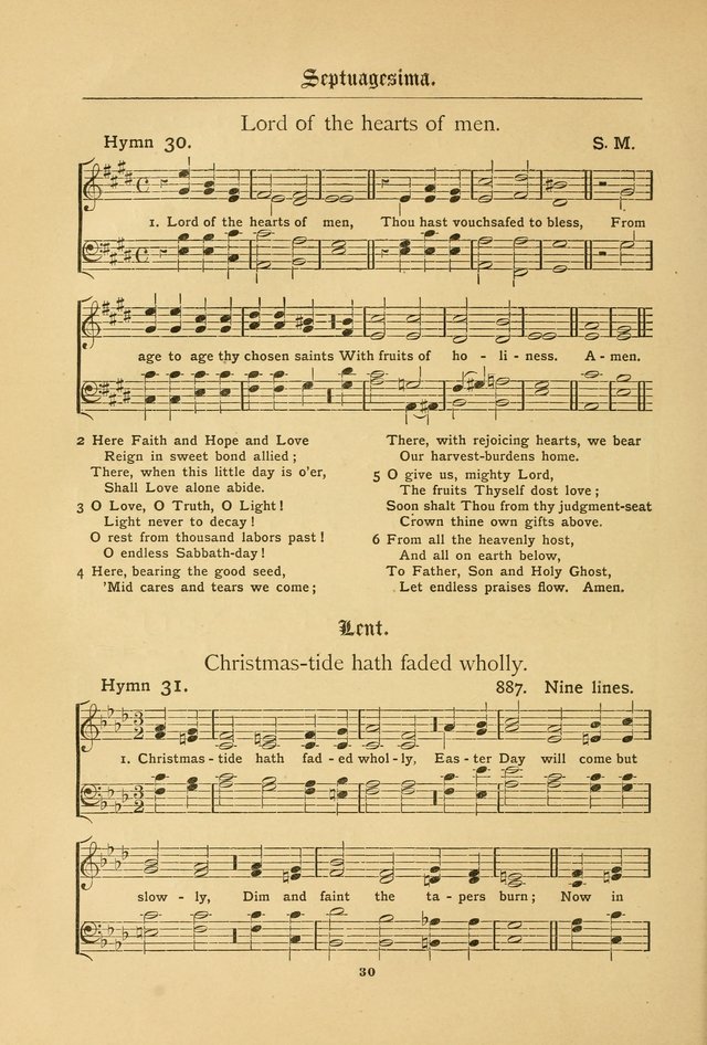 The Catholic Hymnal: containing hymns for congregational and home use, and the vesper psalms, the office of compline, the litanies, hymns at benediction, etc. page 30