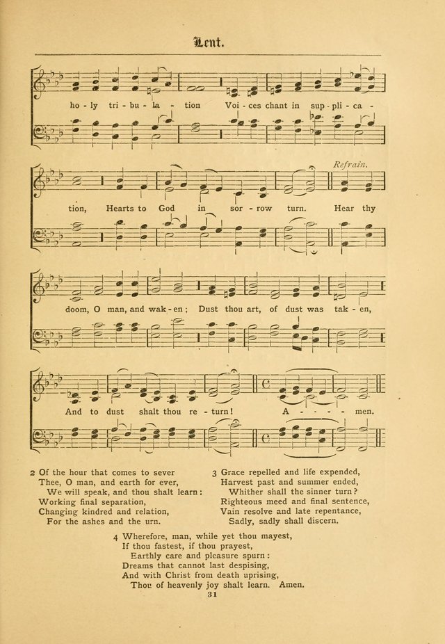 The Catholic Hymnal: containing hymns for congregational and home use, and the vesper psalms, the office of compline, the litanies, hymns at benediction, etc. page 31