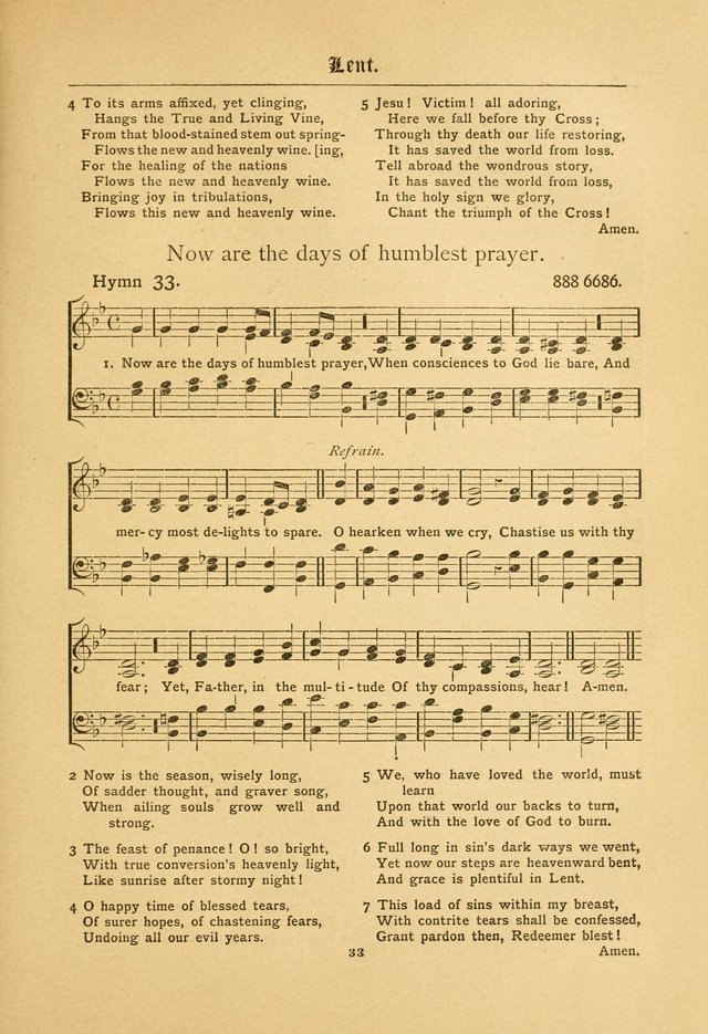 The Catholic Hymnal: containing hymns for congregational and home use, and the vesper psalms, the office of compline, the litanies, hymns at benediction, etc. page 33