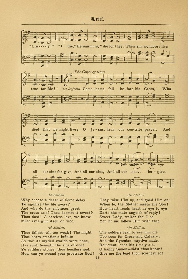 The Catholic Hymnal: containing hymns for congregational and home use, and the vesper psalms, the office of compline, the litanies, hymns at benediction, etc. page 48