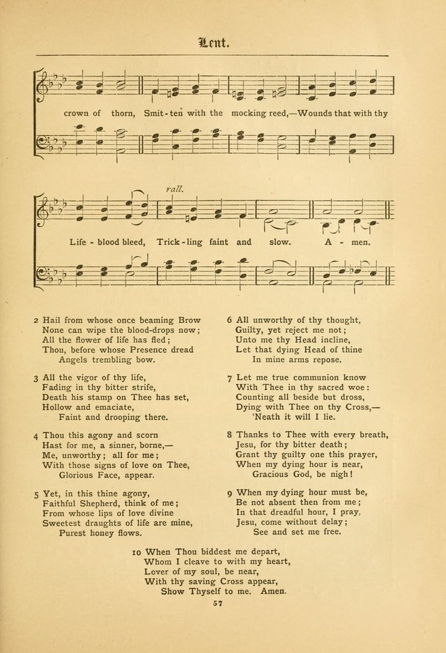 The Catholic Hymnal: containing hymns for congregational and home use, and the vesper psalms, the office of compline, the litanies, hymns at benediction, etc. page 57