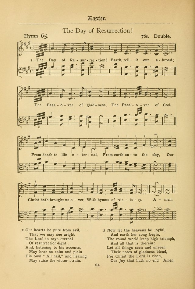 The Catholic Hymnal: containing hymns for congregational and home use, and the vesper psalms, the office of compline, the litanies, hymns at benediction, etc. page 64