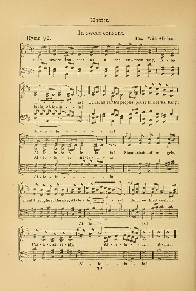 The Catholic Hymnal: containing hymns for congregational and home use, and the vesper psalms, the office of compline, the litanies, hymns at benediction, etc. page 70