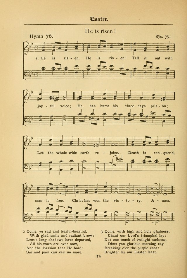 The Catholic Hymnal: containing hymns for congregational and home use, and the vesper psalms, the office of compline, the litanies, hymns at benediction, etc. page 74