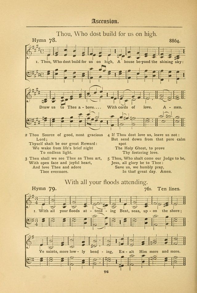 The Catholic Hymnal: containing hymns for congregational and home use, and the vesper psalms, the office of compline, the litanies, hymns at benediction, etc. page 76