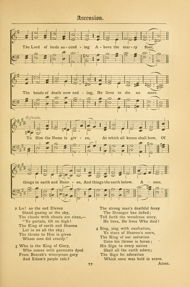 The Catholic Hymnal: containing hymns for congregational and home use, and the vesper psalms, the office of compline, the litanies, hymns at benediction, etc. page 77