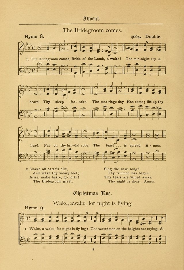 The Catholic Hymnal: containing hymns for congregational and home use, and the vesper psalms, the office of compline, the litanies, hymns at benediction, etc. page 8