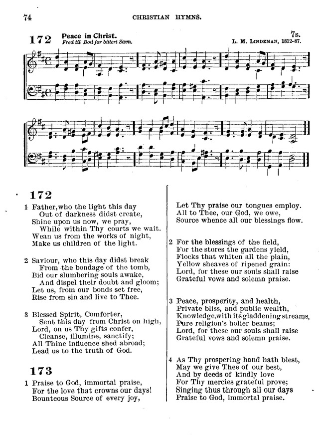 Christian Hymns: for church, school and home, with music page 72