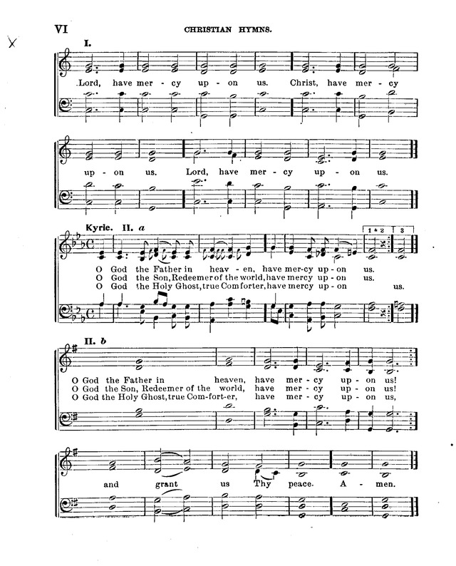 Christian Hymns: for church, school and home, with music page vi