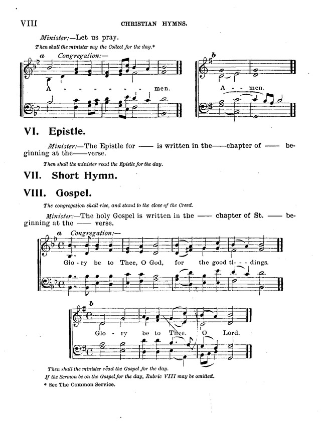 Christian Hymns: for church, school and home, with music page viii