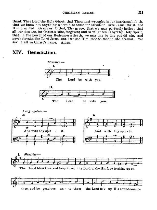 Christian Hymns: for church, school and home, with music page xi